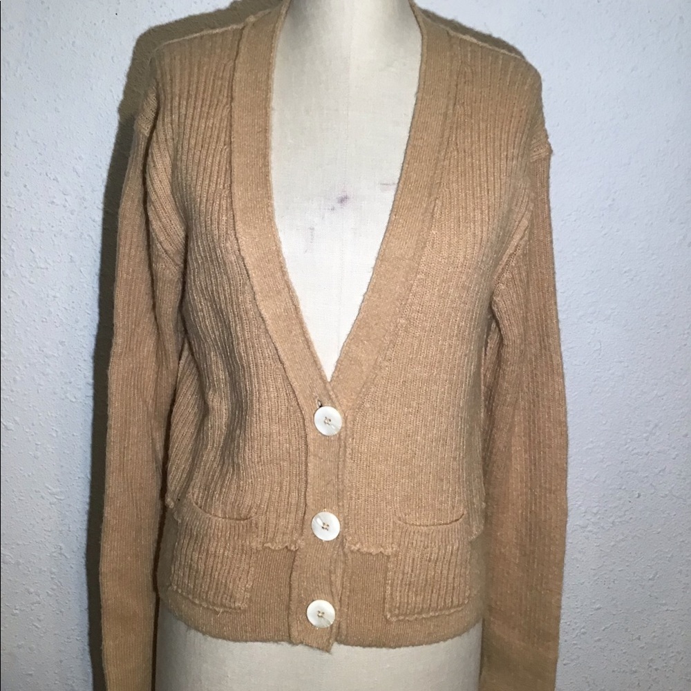 Free people mimosa ribbed crop button up sweater cardigan - Picture 6 of 7